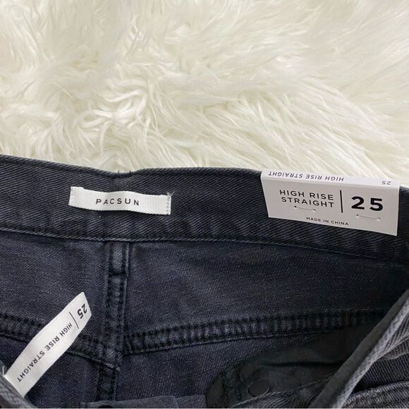 Pacsun High Rise Straight Distressed Jeans - Picture 6 of 6